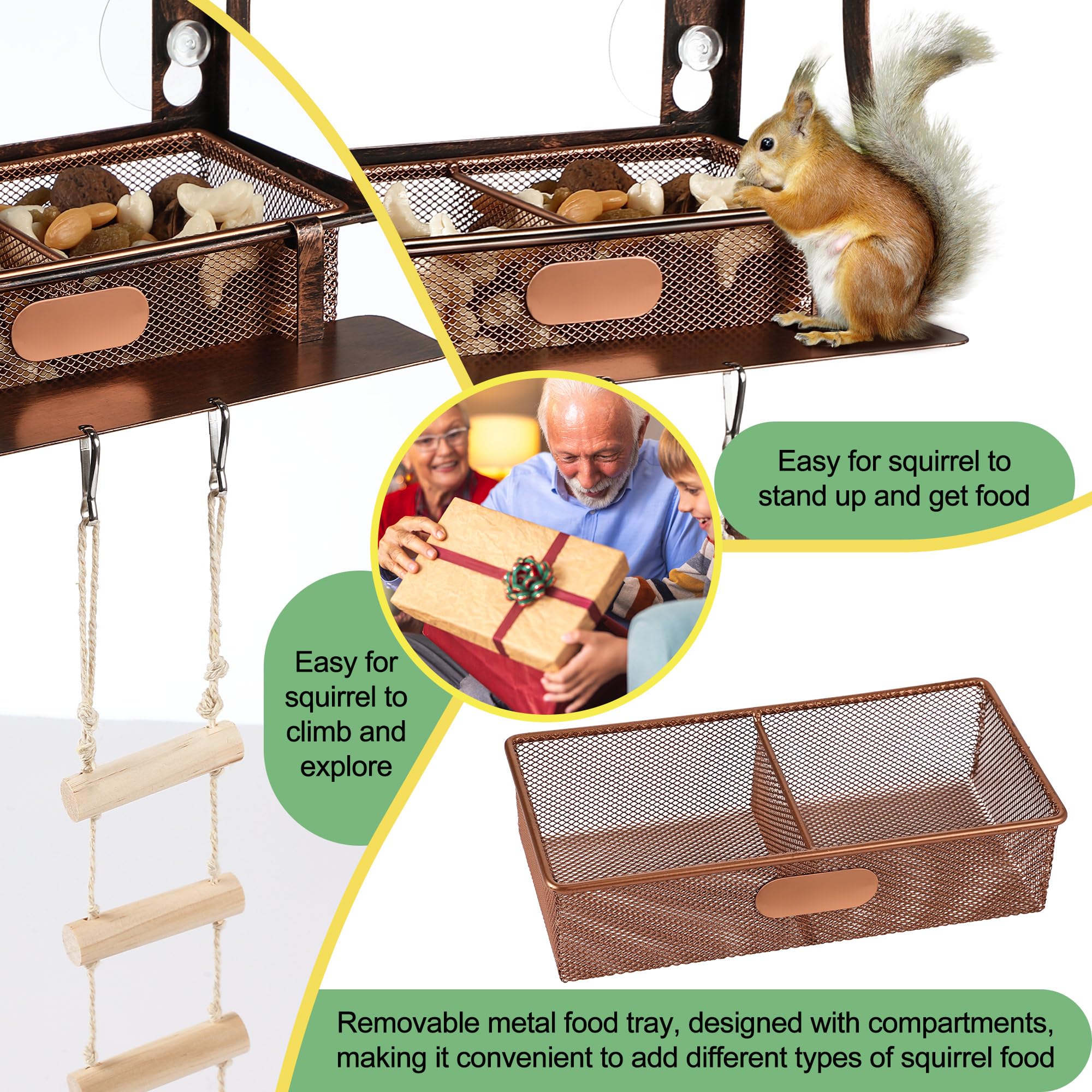 Enhon metal shell resists weather for durable outdoor feeding.