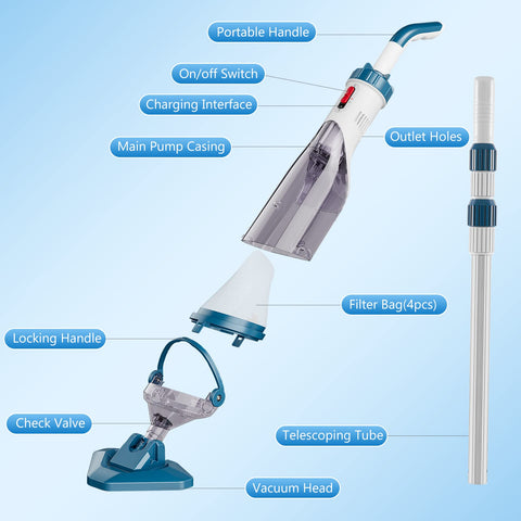 Enhulk pool vacuum in use shows cordless convenience and flexibility.