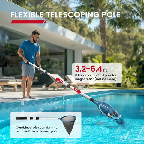 Enhulk vacuum with telescopic pole reaches tight spots effortlessly