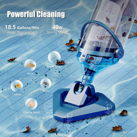 Enhulk pool vacuum telescopic pole extended for reaching deep pool corners.
