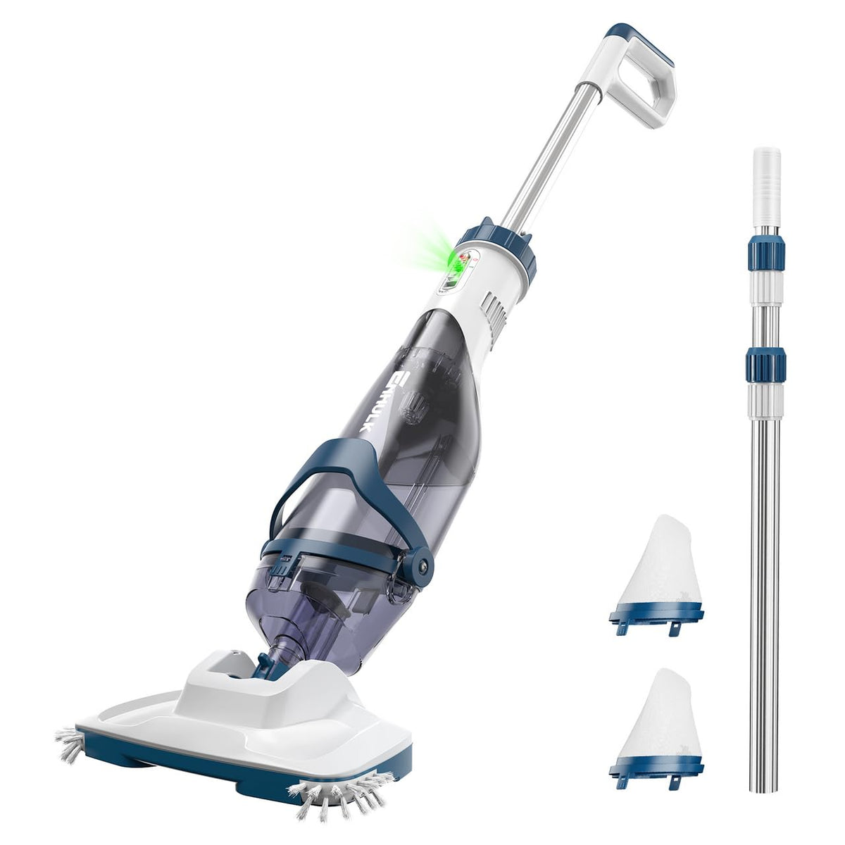 ENHULK Pro cordless pool vacuum head with a 13.4 inch cleaning surface for faster debris pickup