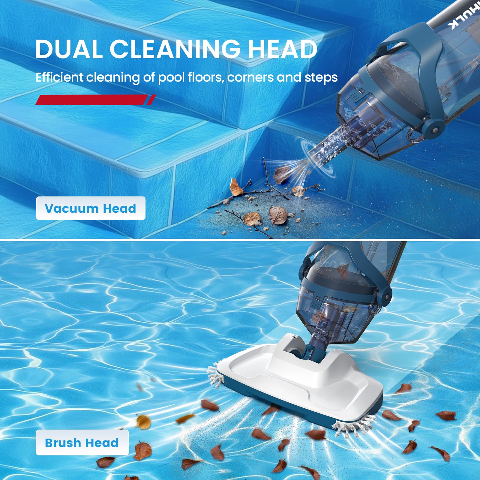 ENHULK Pro cordless pool vacuum runtime up to 70 minutes of cleaning power