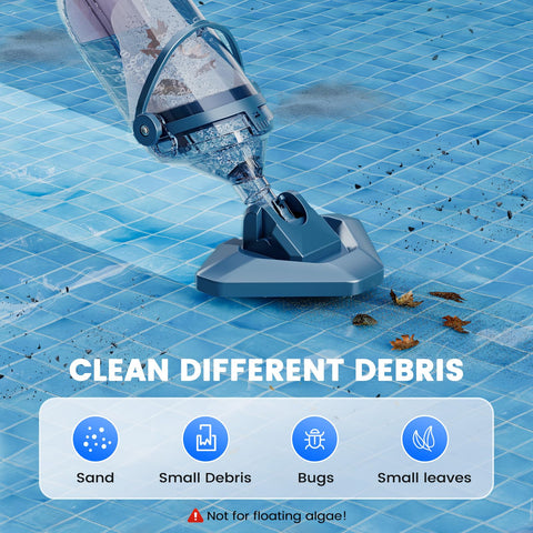 Cleaning head glides along pool edges to reach hard spots with Enhulk.
