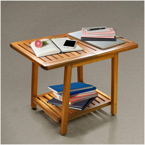 Evening ambiance with ENKEZI Acacia table ready for entertaining