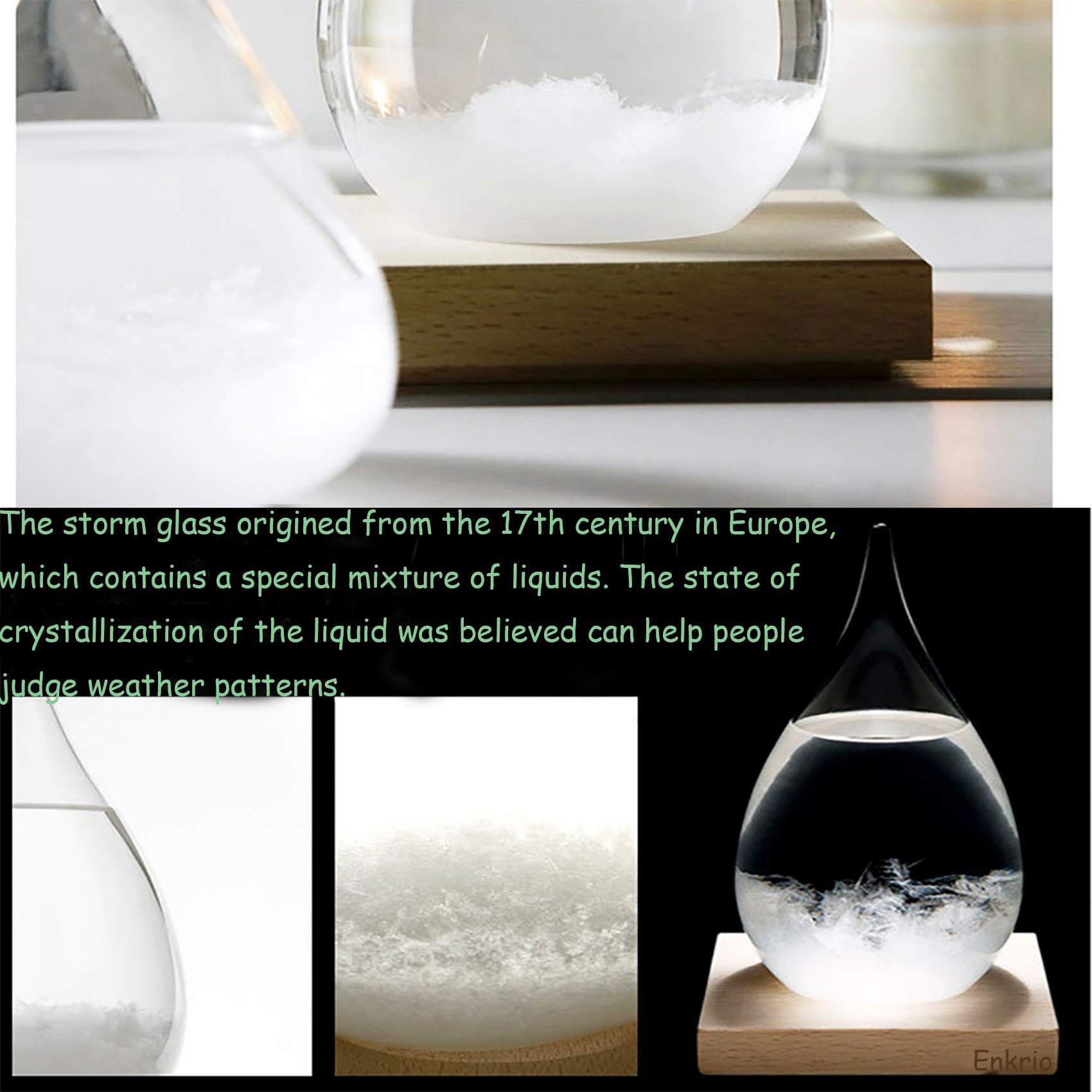 Enkrio storm glass teardrop design enhances modern interiors.