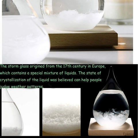 Enkrio storm glass teardrop design enhances modern interiors.