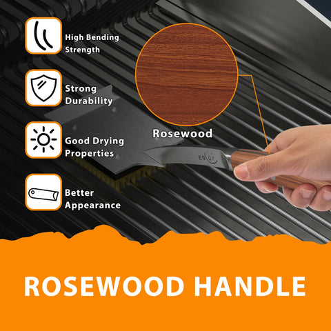 ENLOY front scraper for easy residue removal on the grill surface