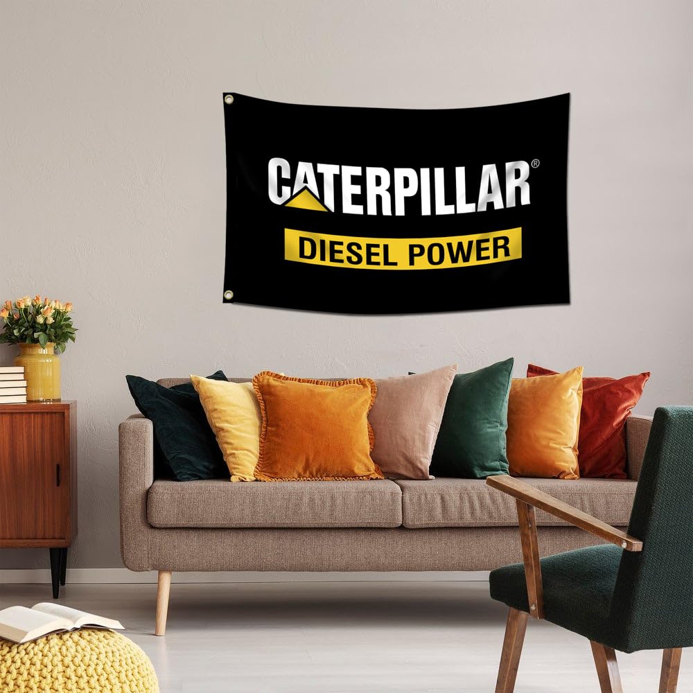 ENMOON Cat Diesel Power flag with brass grommets ensures sturdy outdoor or indoor mounting