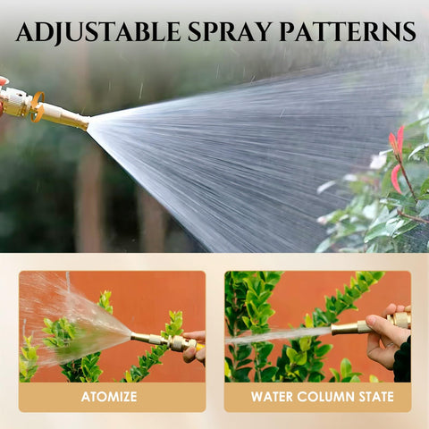 ENNSOO brass hose nozzle with grip friendly design for easy handling.