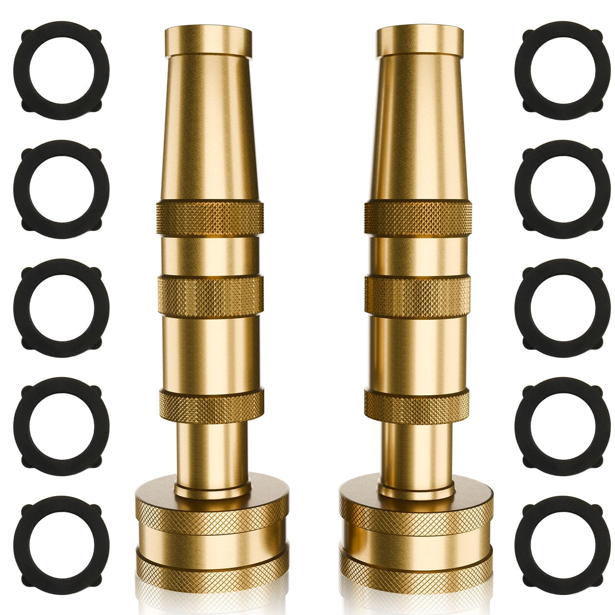 ENNSOO brass hose nozzle showing durable construction for outdoor use.