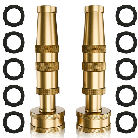 ENNSOO brass hose nozzle showing durable construction for outdoor use.