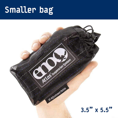 ENO Atlas thirty attachment points offer flexible hangs and height adjustments.