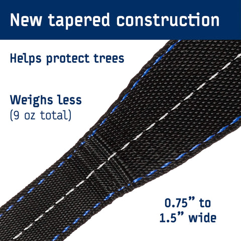 ENO Atlas wider strap design protects tree bark during relaxing hammock sessions.
