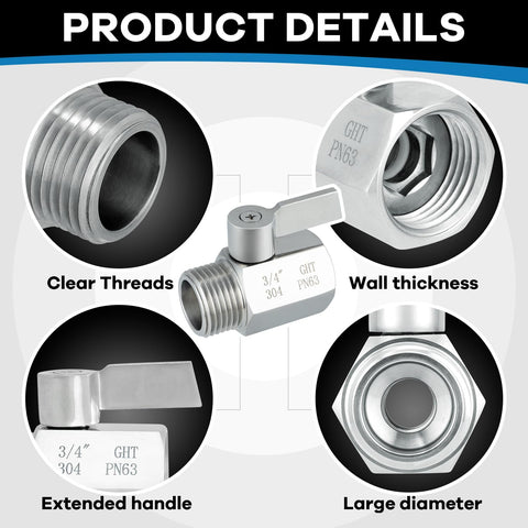 Enoch's Land 304 stainless steel construction resists corrosion in outdoor irrigation