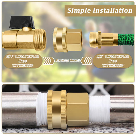 Enoch's Land 3/4 GHT to 1/2 NPT adapter showing thread conversion.