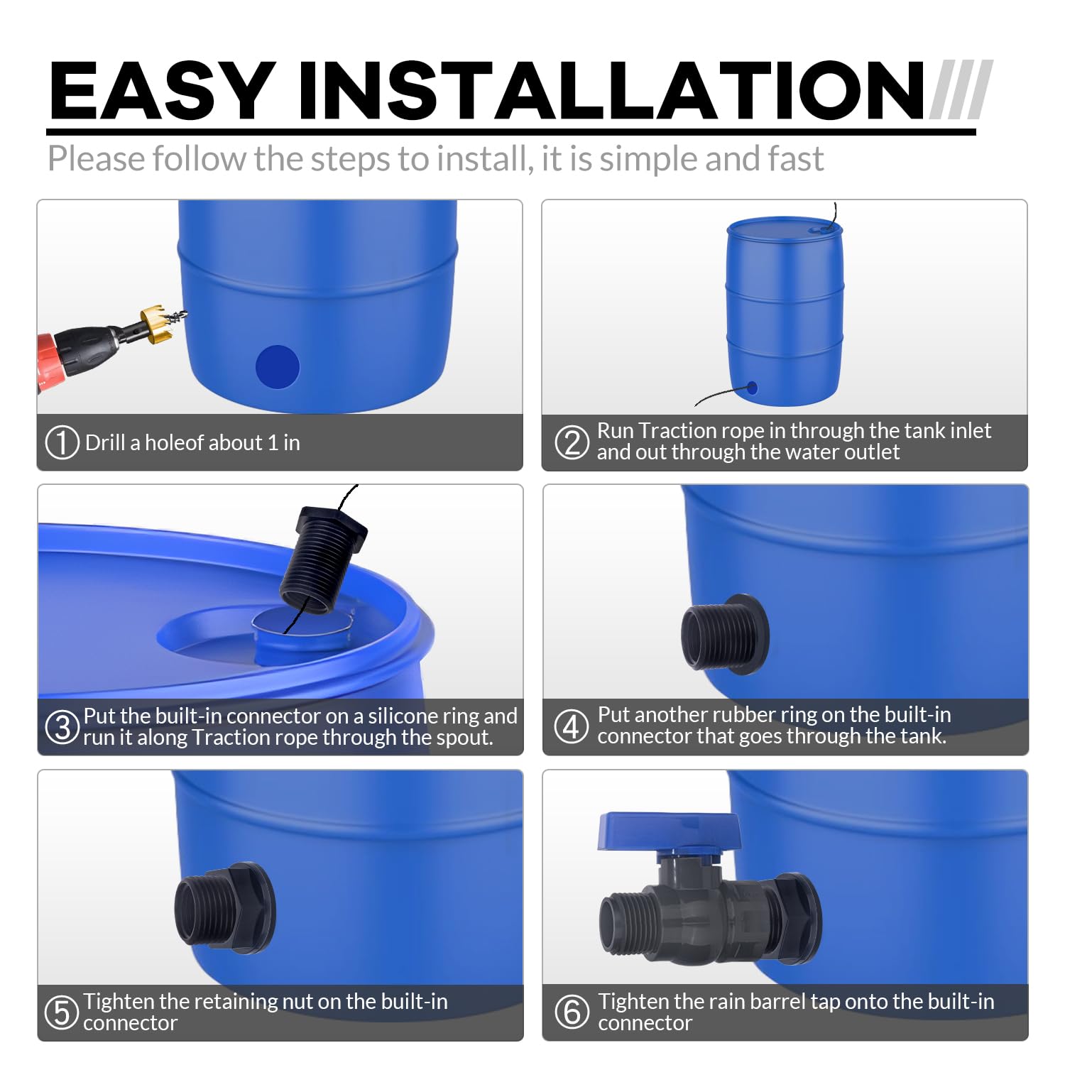Enoch's Land rubber washers ensure durable, drip-free operation.