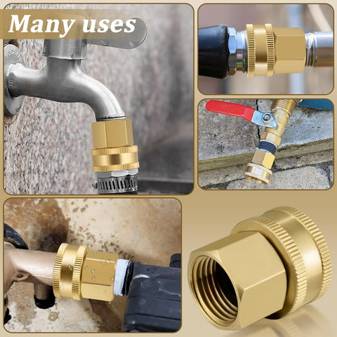 Enoch's Land two-pack hose adapters ready for quick garden setups.