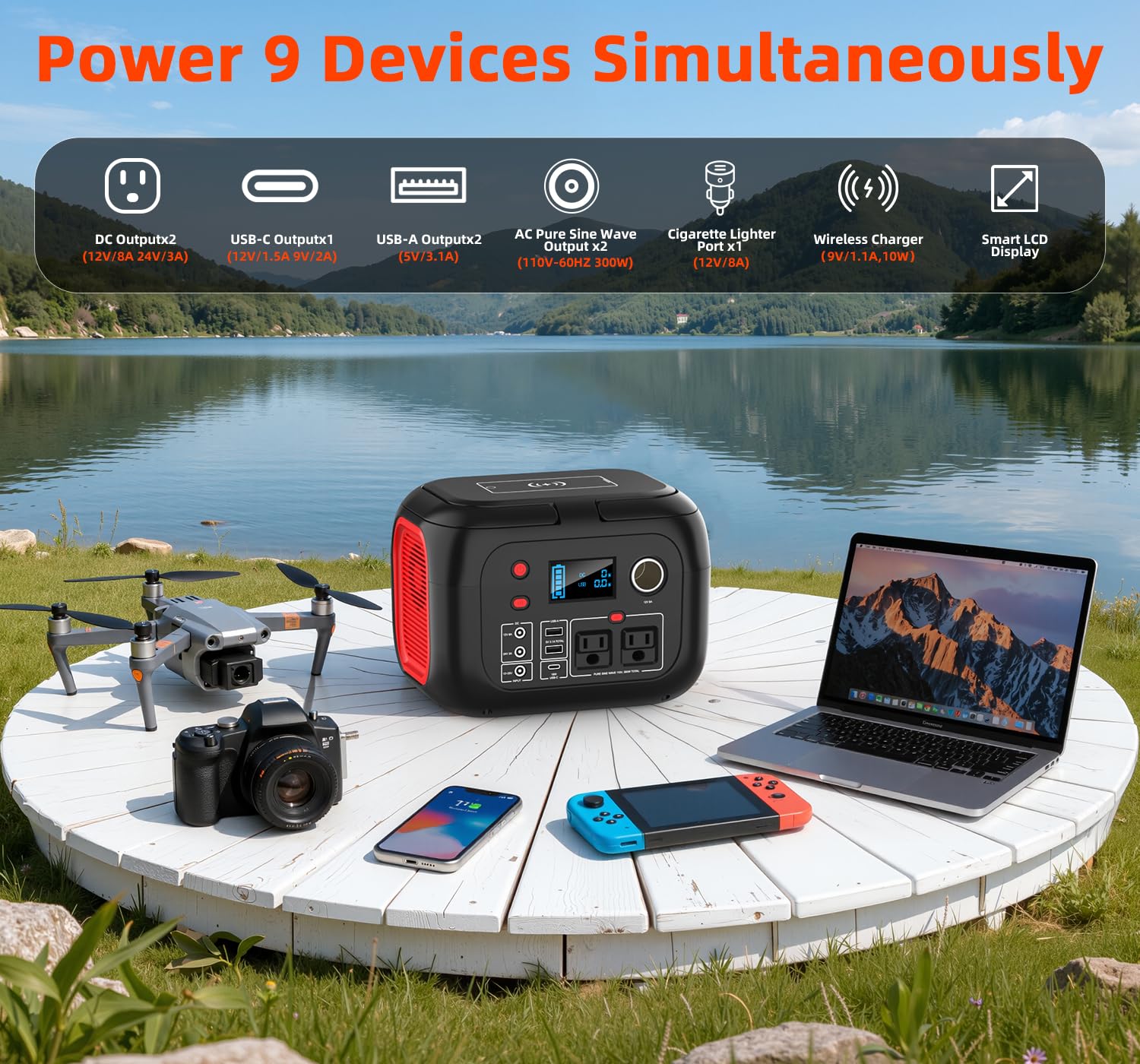 ENOFLO 110V pure sine wave outlets provide safe power for sensitive devices outdoors.