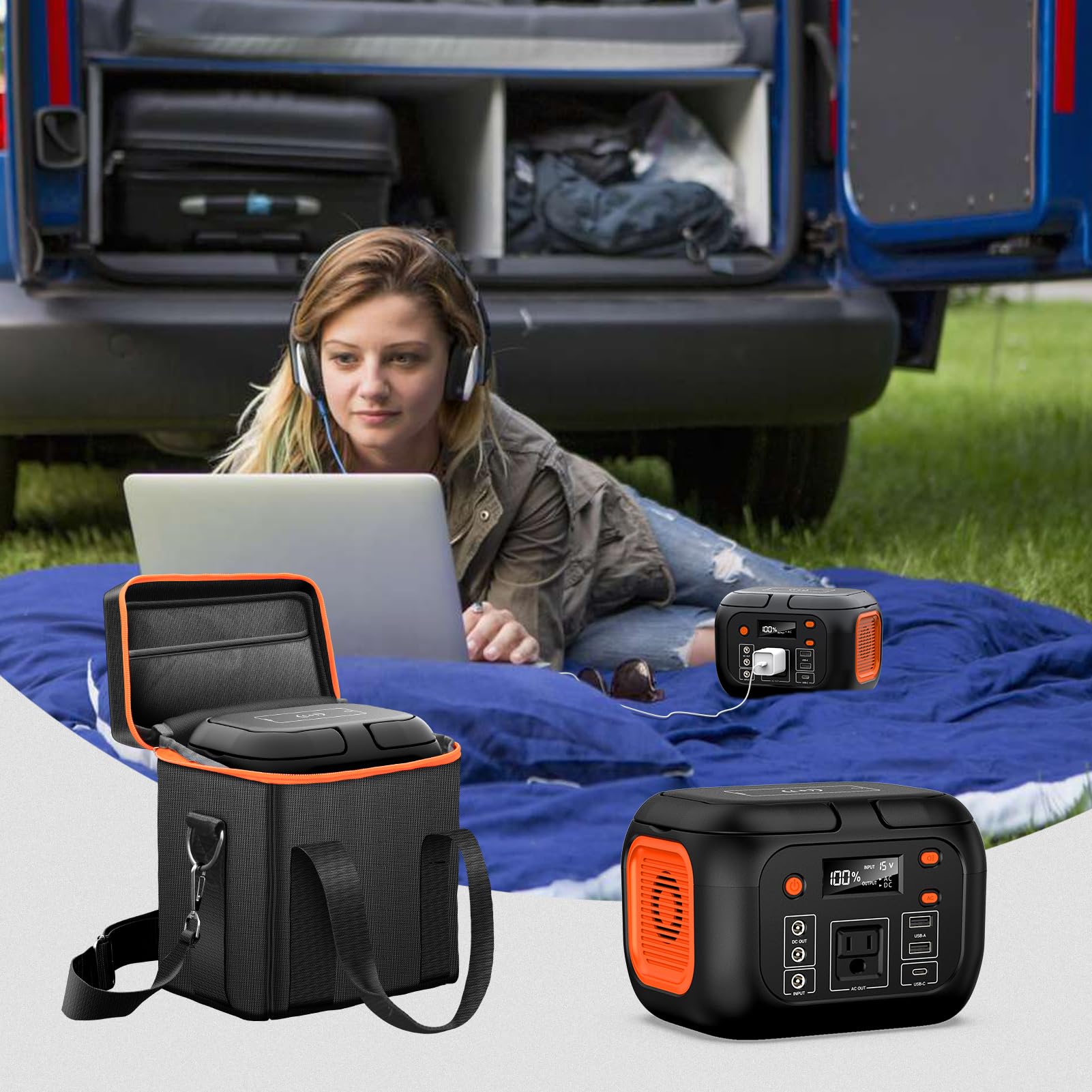 ENOFLO portable power bag shockproof design guards against drops on adventures.