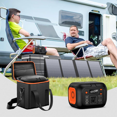 ENOFLO portable power bag side view highlights easy transport.