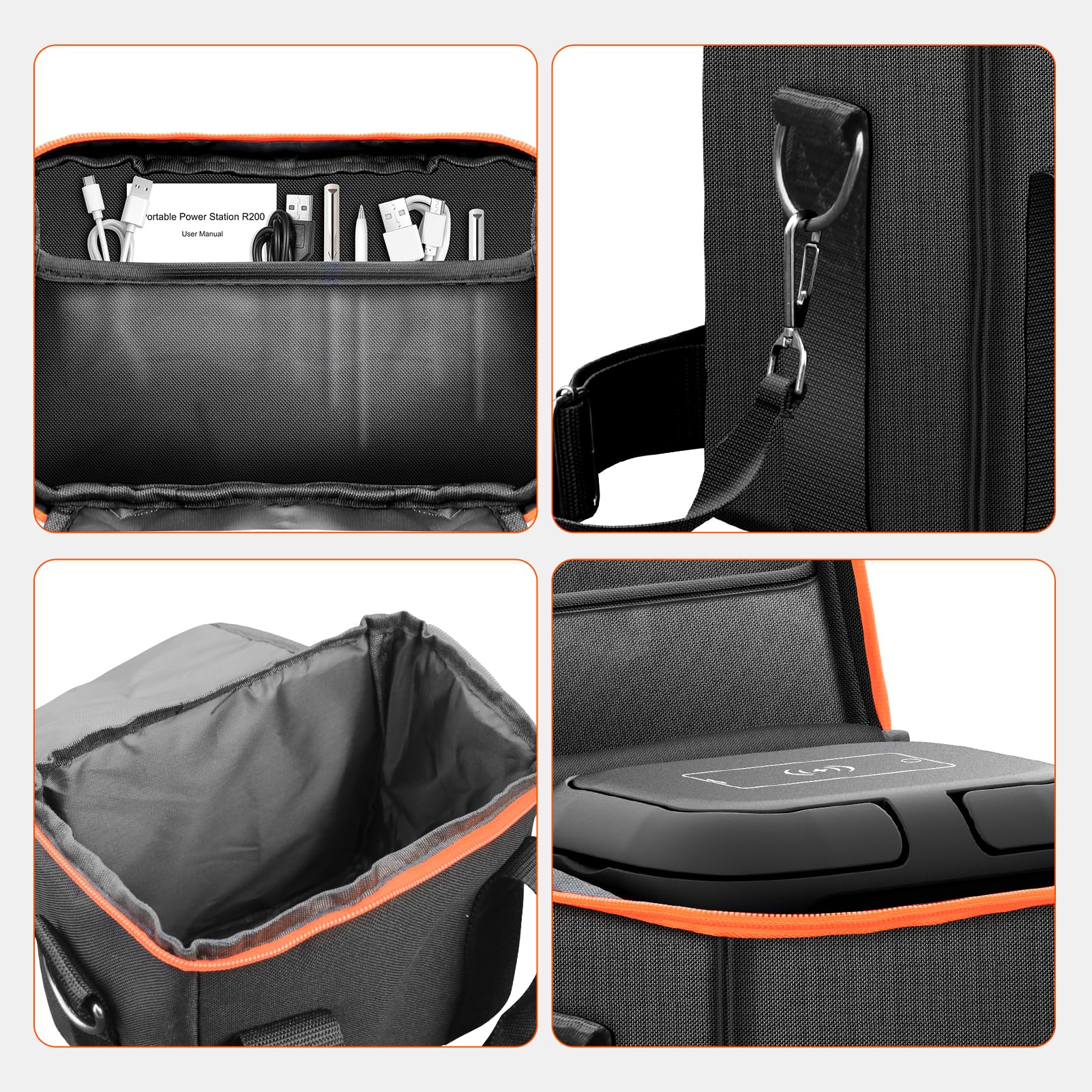 ENOFLO portable power bag waterproof zipper protects contents from rain.