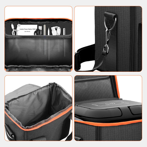 ENOFLO portable power bag waterproof zipper protects contents from rain.