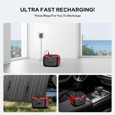 ENOFLO USB-C 18W port enables fast charging on the go.