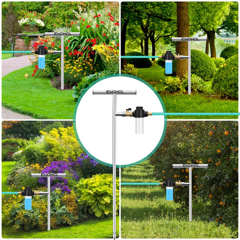 enomol watering wand connects to standard garden hoses for versatile use.