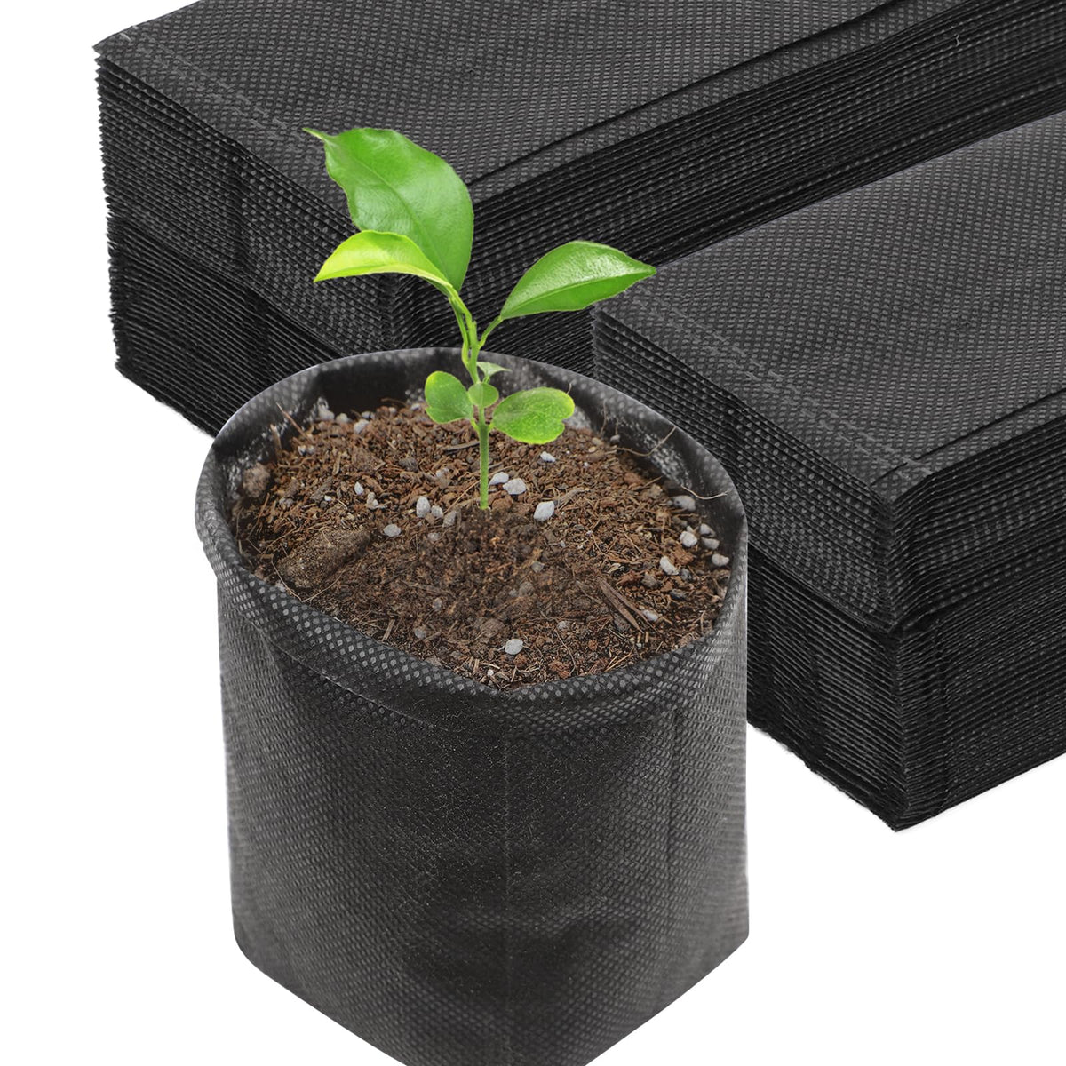 ENPOINT grow bags 200-pack, 5.5x5.9 inches, support healthy seedling growth