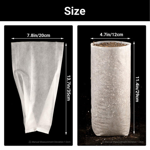 ENPOINT stand-up bags stay upright with soil for quick filling and handling.