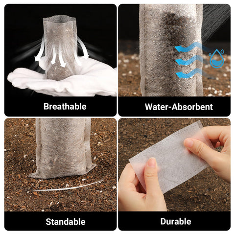 ENPOINT nursery grow bags 3x4 inch durable non-woven fabric for strong seedlings