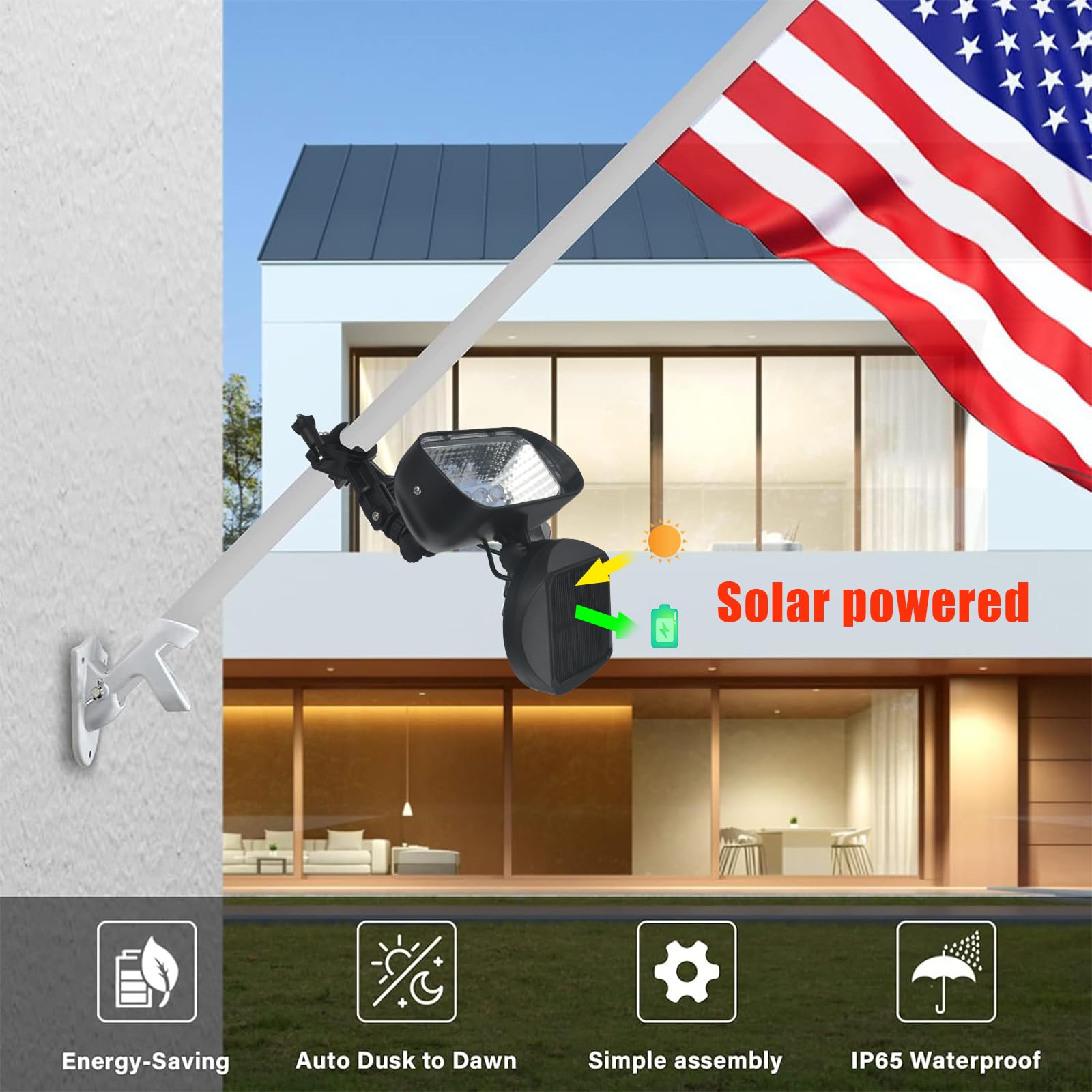 enrybia flag pole light bracket installation on pole