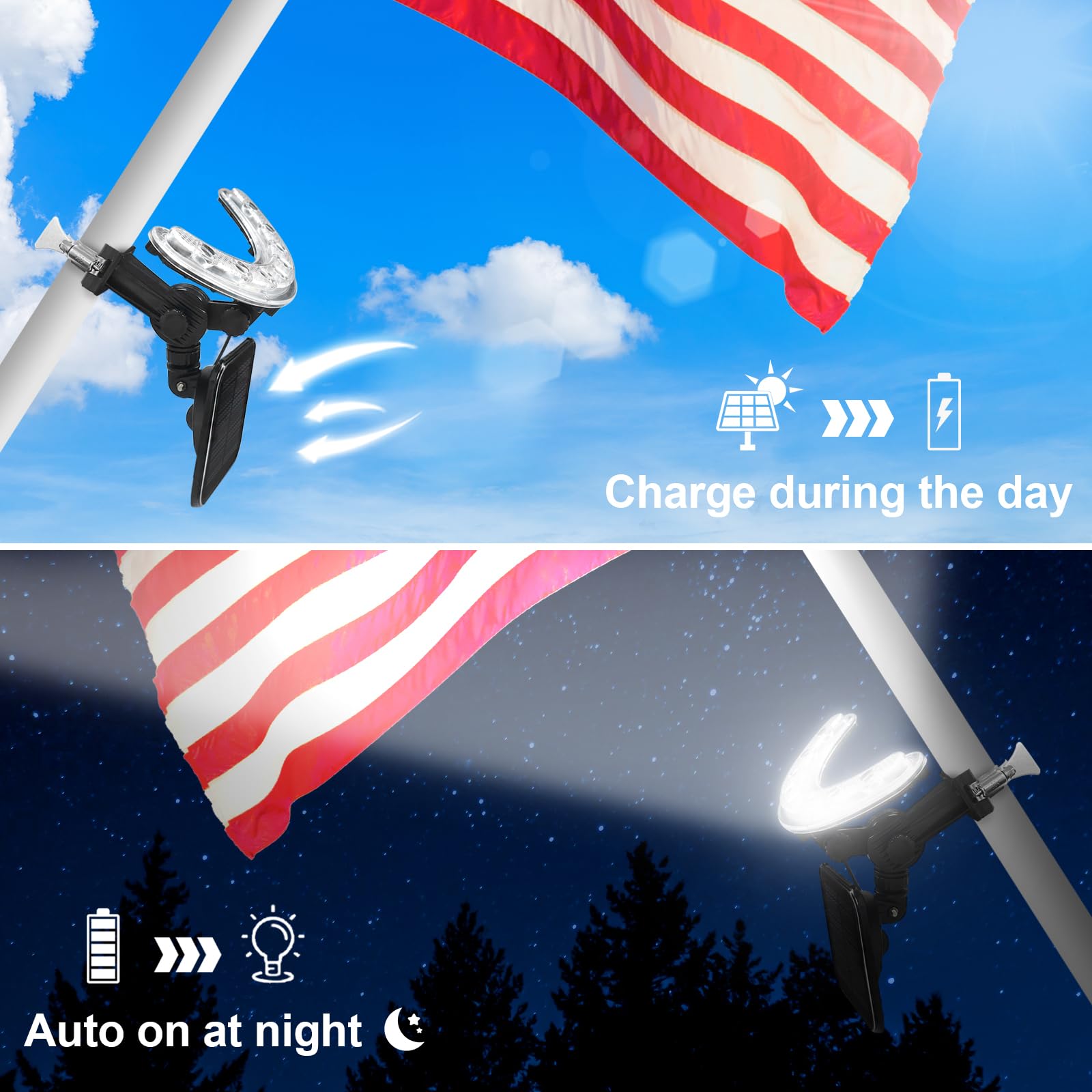 Enrybia installation on flag pole demonstrates quick, wiring-free setup