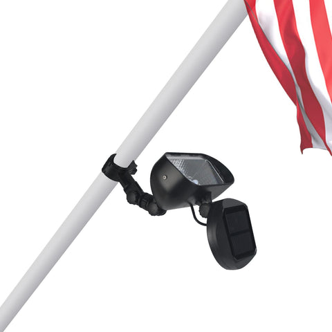 enrybia flag pole light with solar panel angle for sun exposure