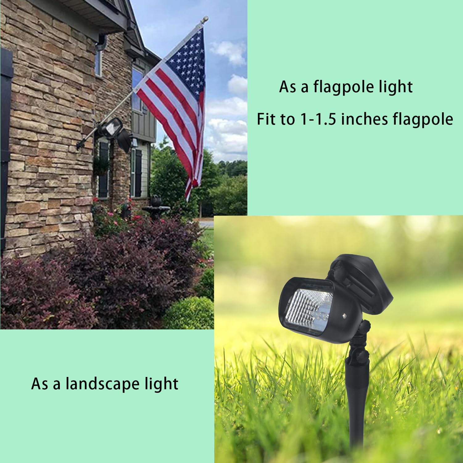 enrybia flag pole light top view showing compact design