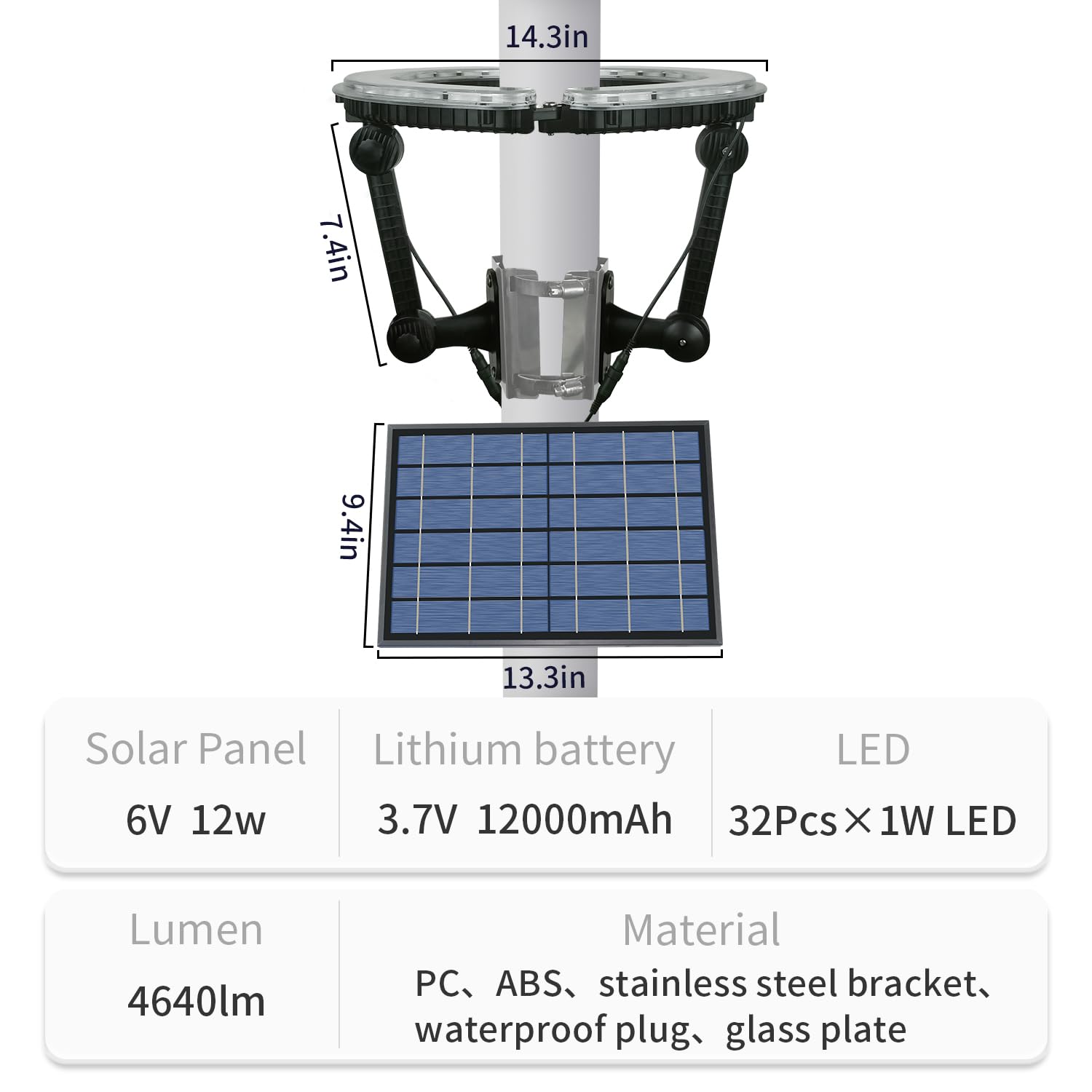 Enrybia 360-degree coverage illuminates the flag from all sides