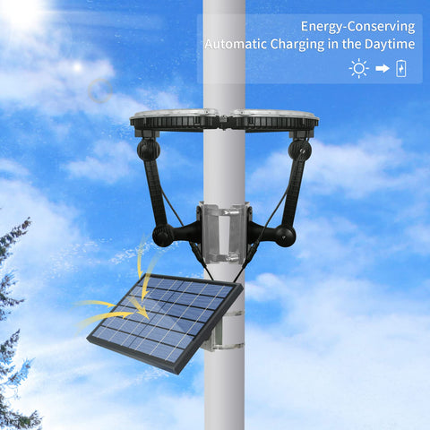 Enrybia solar panel powers flag light for extended use