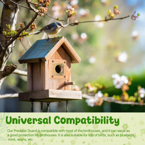 Ensayeer universal compatibility fits most birdhouses and birds.
