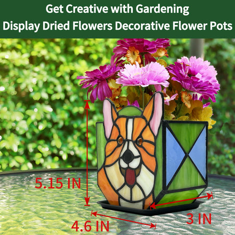 Entlityful corgi gift planter combines artful glass and whimsy for thoughtful presents