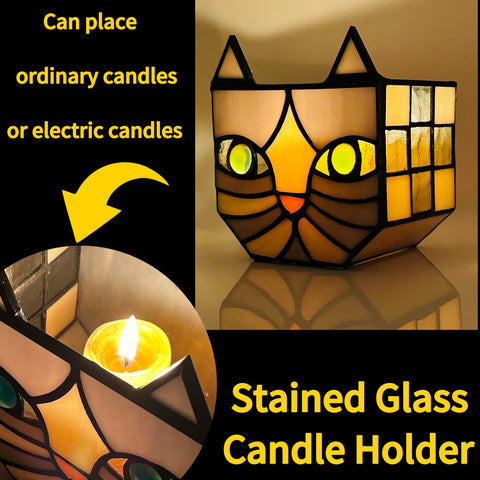 Entlityful Gray Cat Planter closeup craftsmanship highlights hand cut glass