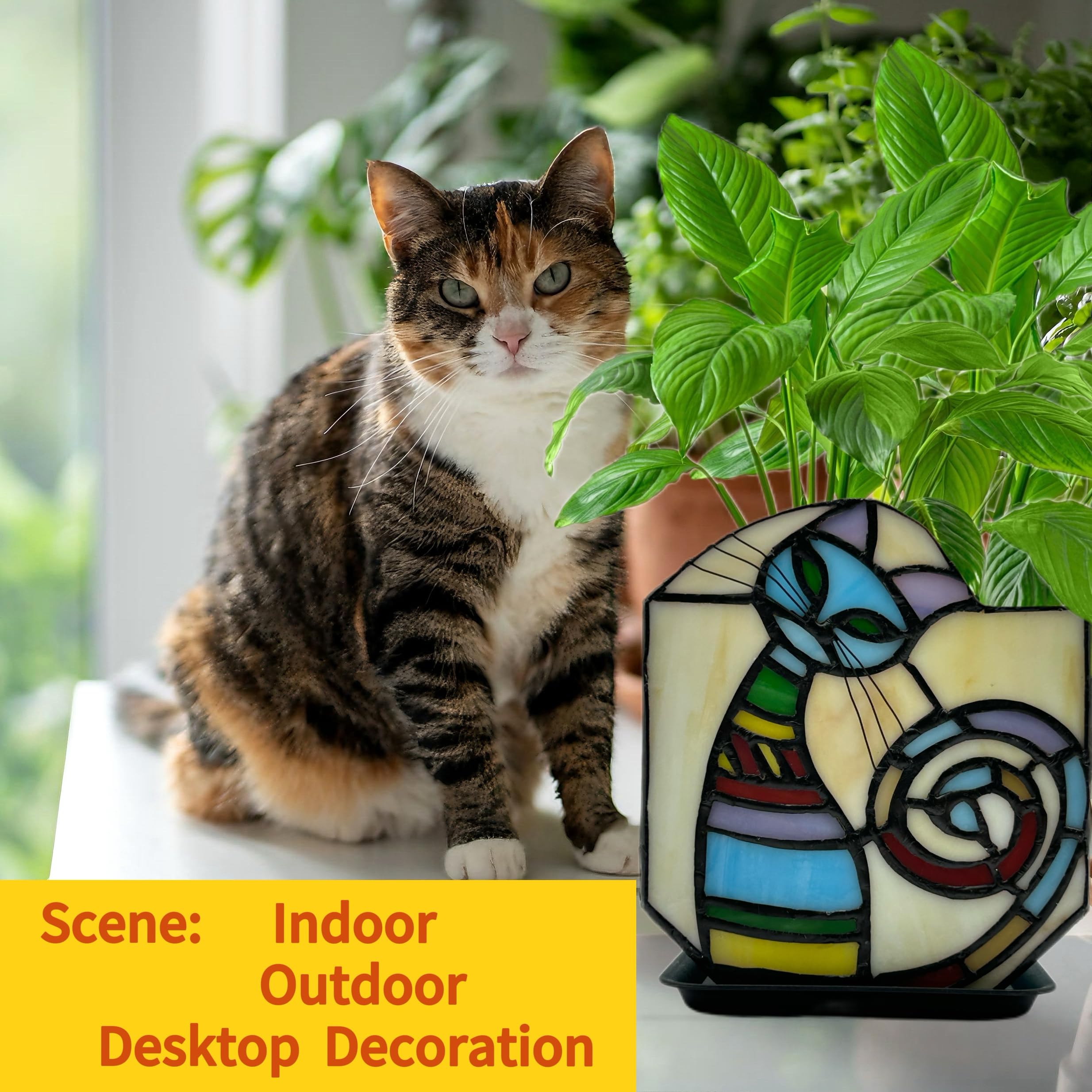 Entlityful indoor cat planter displayed on a shelf for cozy spaces.