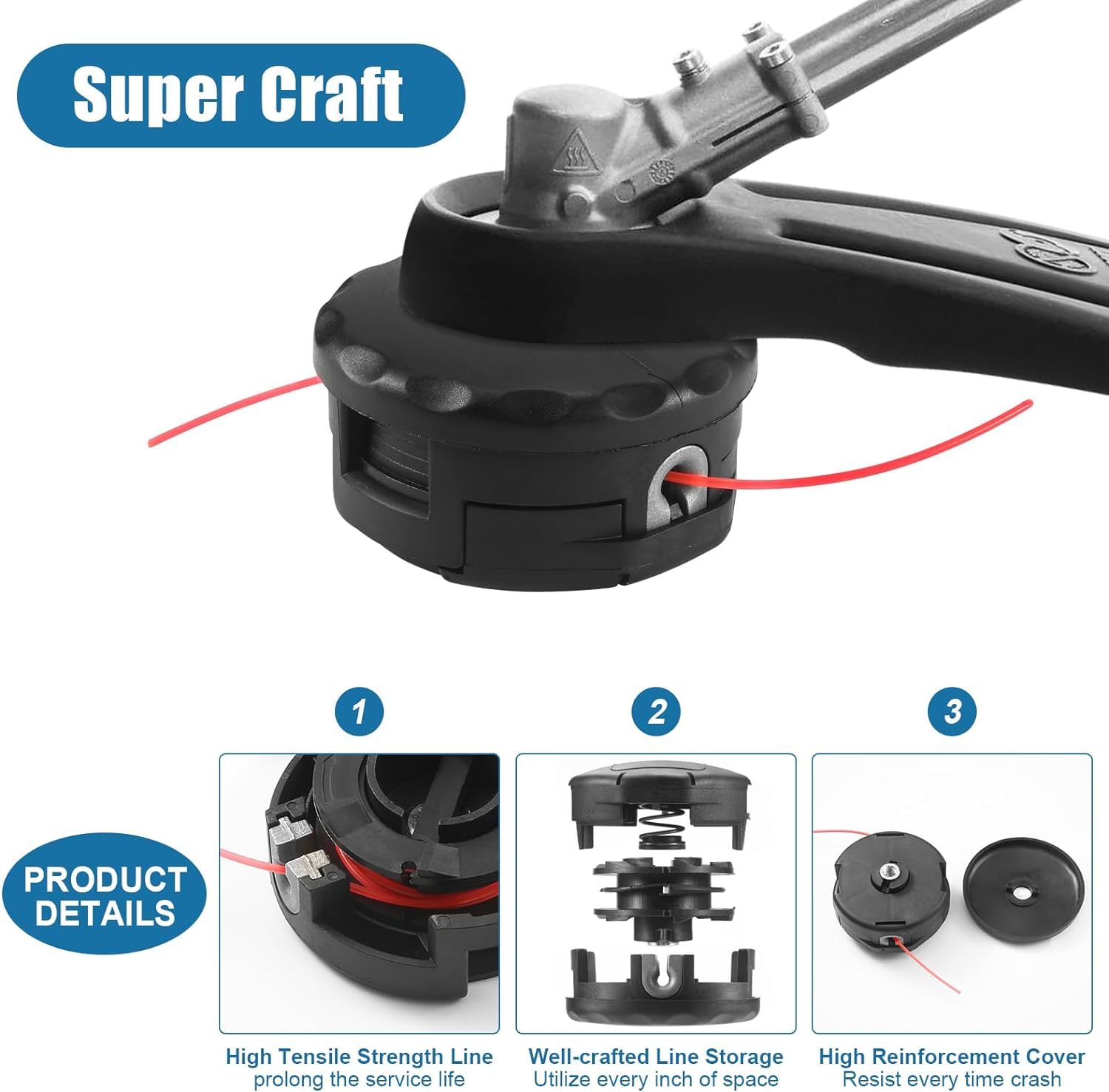 Envanptaz SRM-225 durable plastic construction for long-lasting yard work performance.