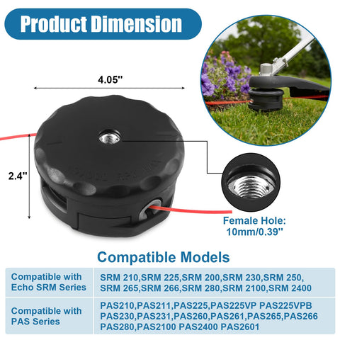 Envanptaz SRM-225 two-pack head side view, quick-load design for faster line feeds.