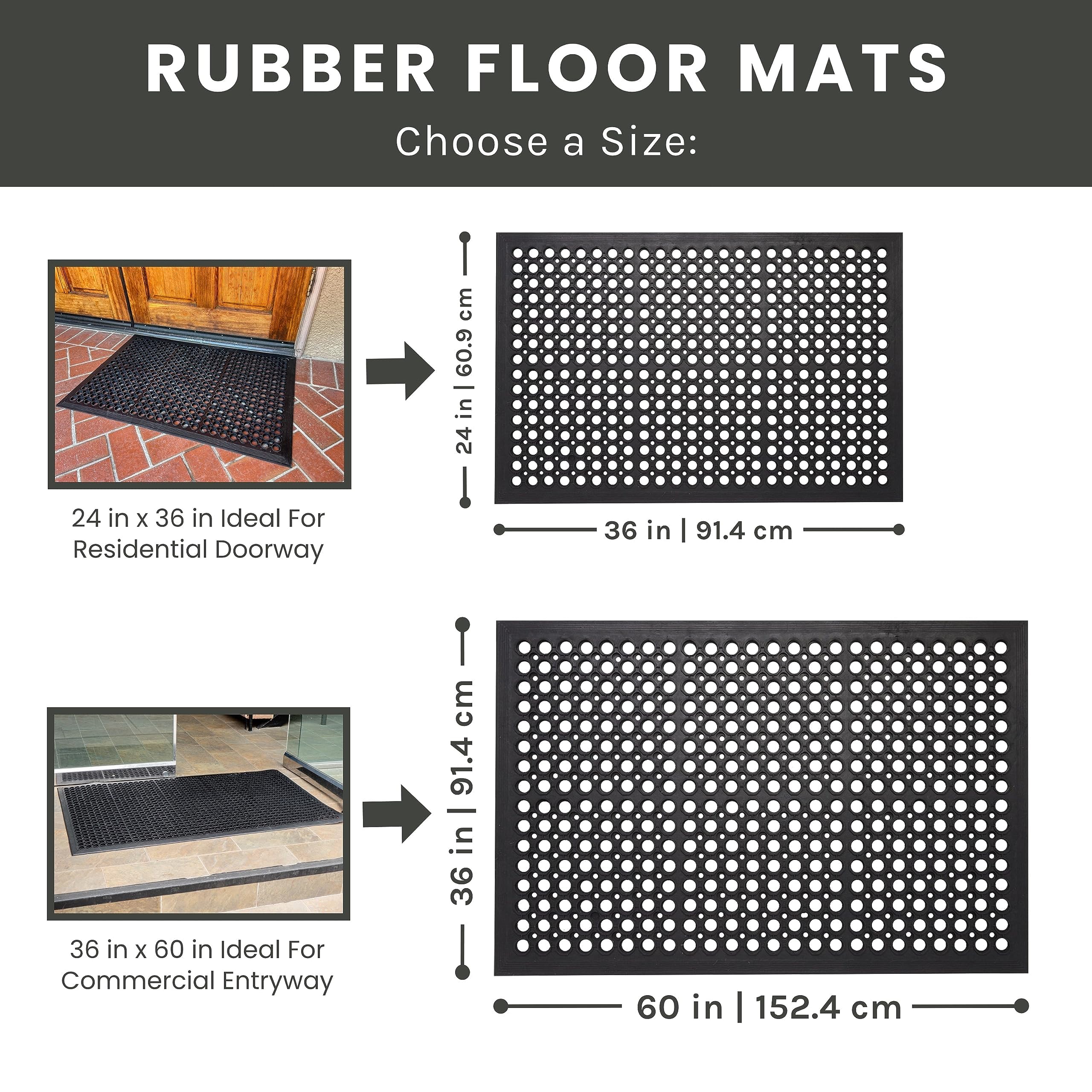 Envelor anti-fatigue mat 2-pack in garage provides durable drainage for wet feet.
