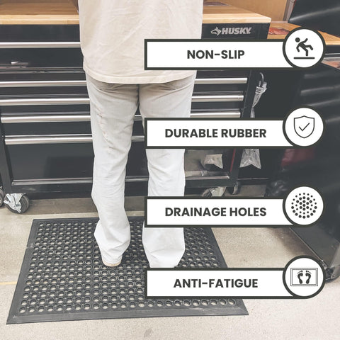 Envelor anti-fatigue mat 2-pack in kitchen area reduces fatigue.