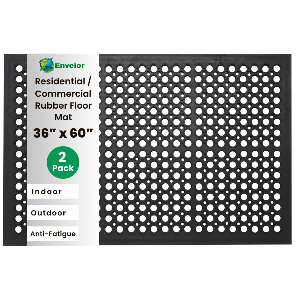 Envelor anti-fatigue mat 36x60 inch for entryways with drainage.