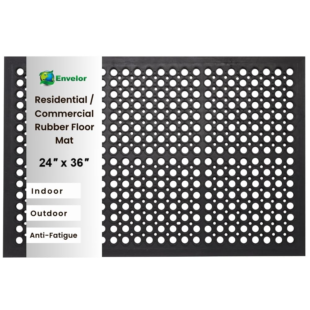 Envelor anti-fatigue mat at entryway eases standing for long shifts.