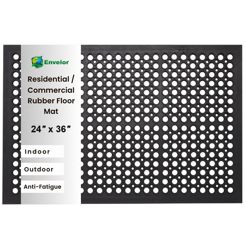 Envelor anti-fatigue mat at entryway eases standing for long shifts.