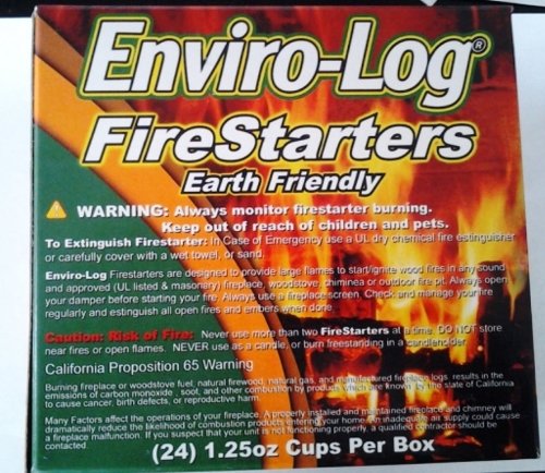 Enviro-Log firestarters two-pack open box for quick setup