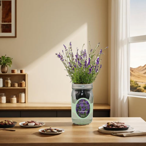 Preseeded lavender grow plug shown, ready for quick indoor cultivation